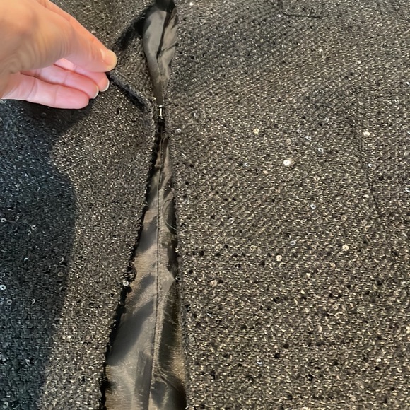 Chanel Black Tweed Sequin employee Uniform Jacket 12 - Picture 12 of 12